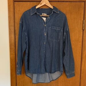 Faherty Blue Denim Button-Up